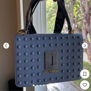 Karl Lagerfeld lavender Studded Shoulder Bag